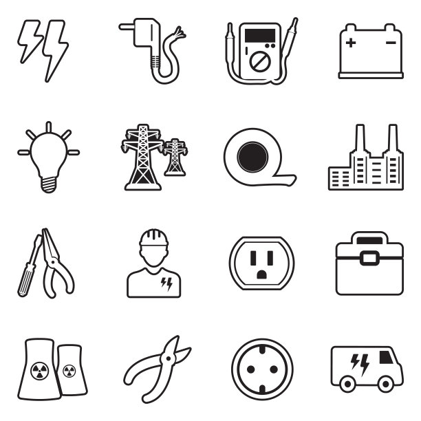 电图标。线条与填充设计。矢量插图。图片下载