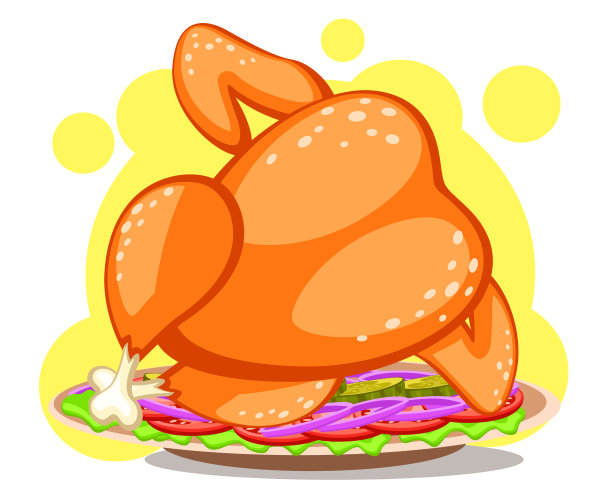 烤火鸡和绿色蔬菜放在一个盘子里。感恩节素材图片