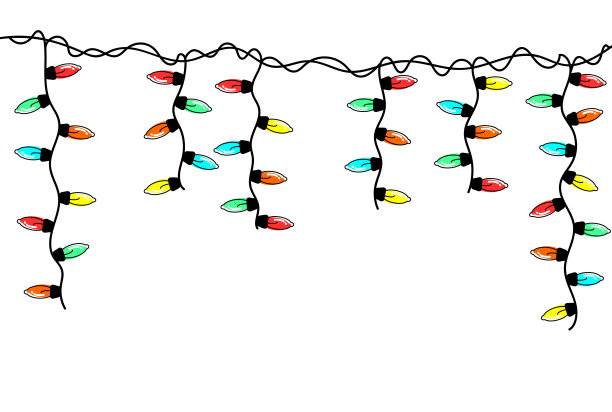 圣诞花环灯图片下载