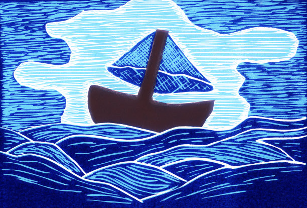 海浪上的海船背景图片下载