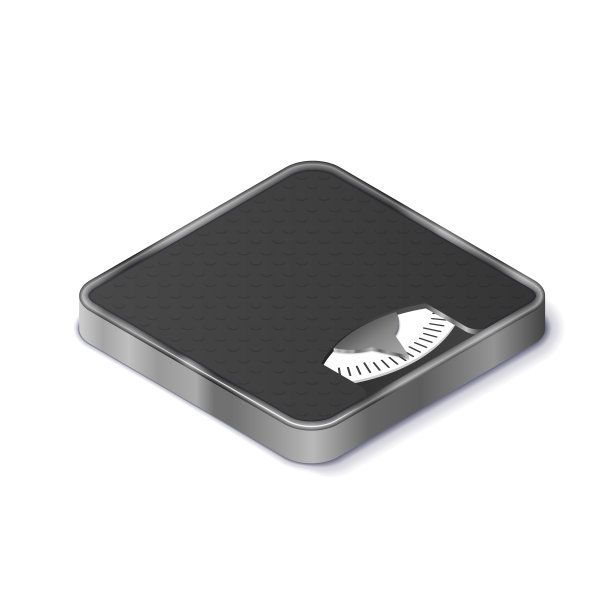 地板秤重量测量现实的等距图标图片下载