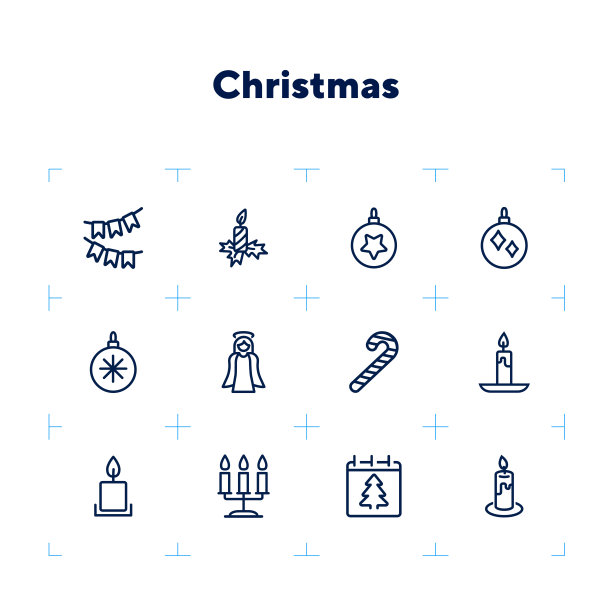 圣诞线图标集图片下载