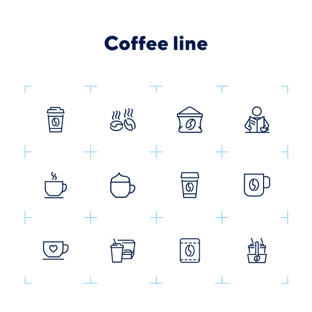 咖啡线图标集图片下载