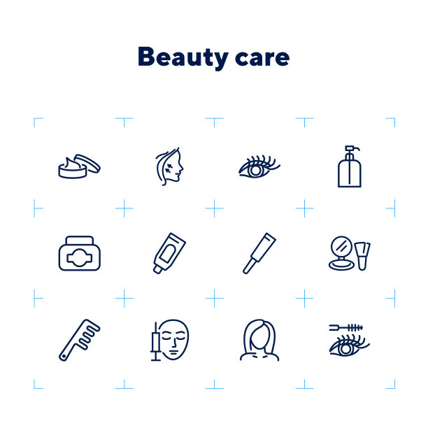 美容护理线图标设置图片下载