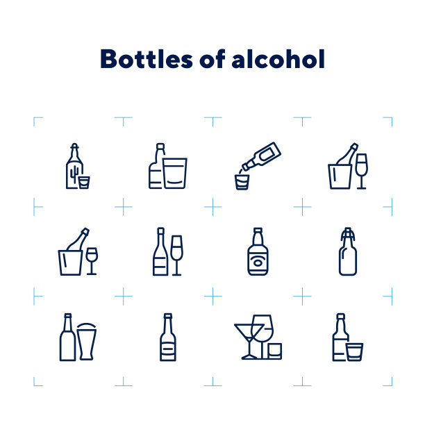 酒瓶图标设置酒精线图片下载
