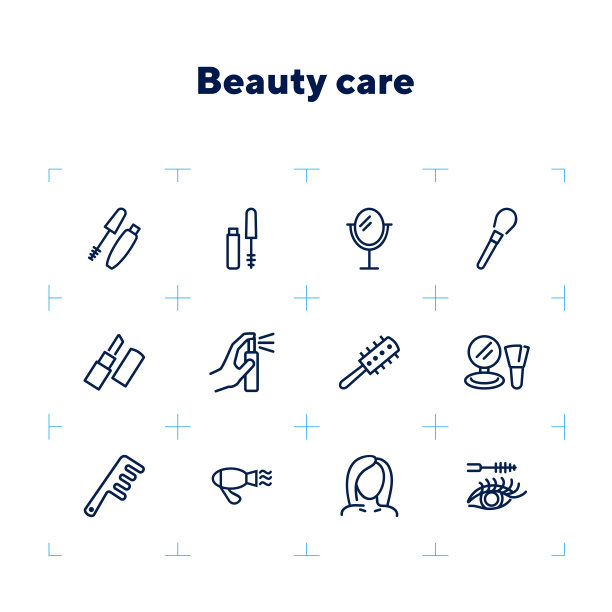 美容护理线图标设置图片下载