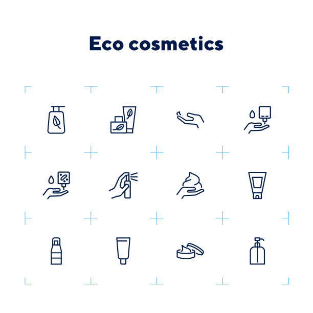 生态化妆品系列图标集图片下载
