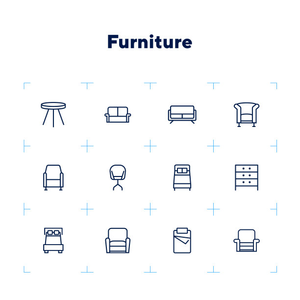 家具线条图标集图片下载