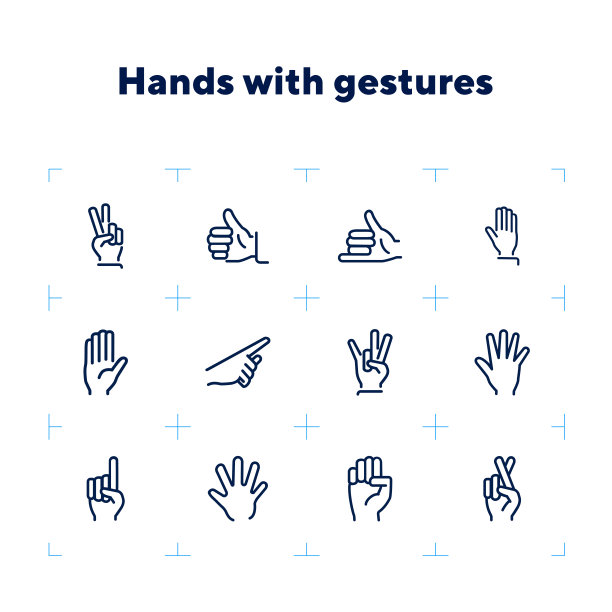 手与手势线图标设置图片下载