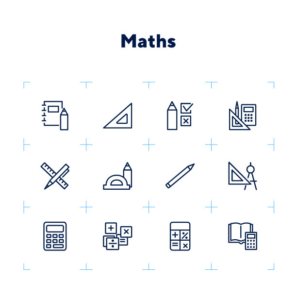 数学线条图标集图片下载