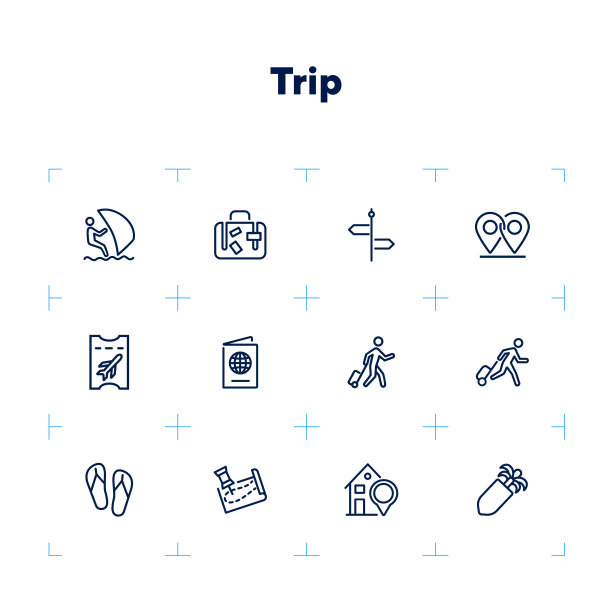 行程线图标集图片下载