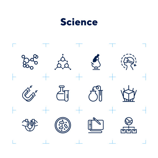 科学线性图标集图片下载