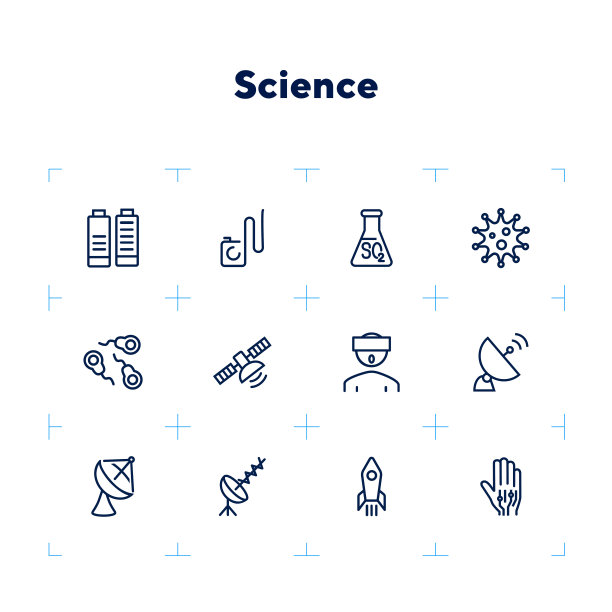 科学线性图标集图片下载