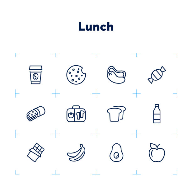 午餐盒线图标设置图片下载
