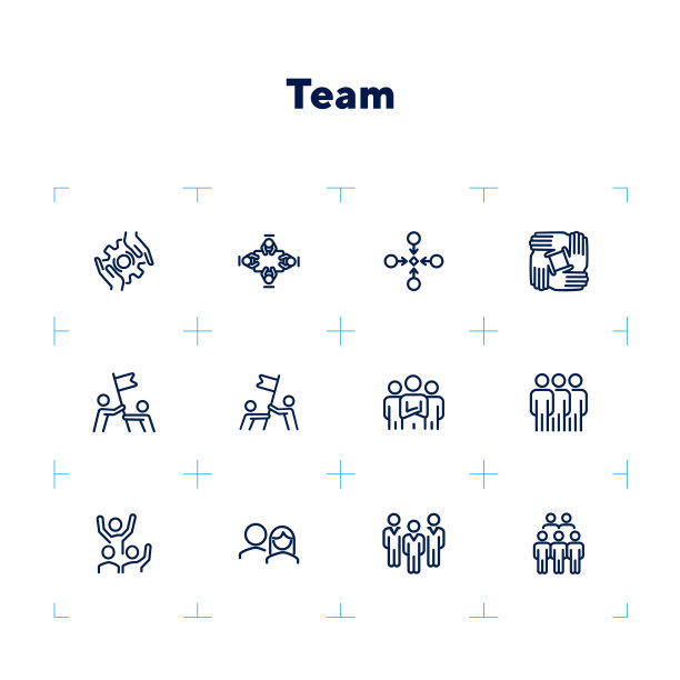团队努力线图标集图片下载