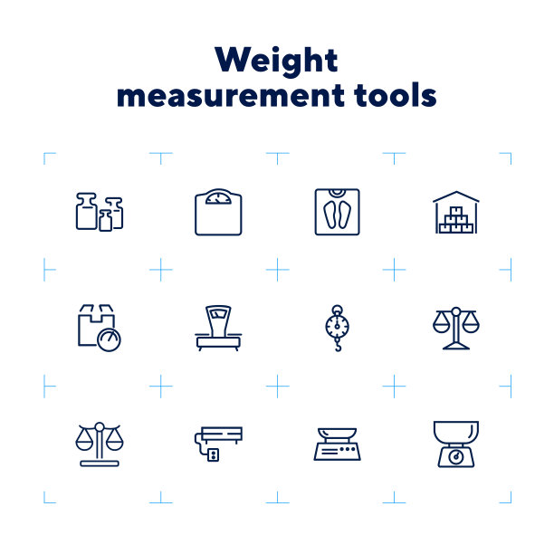 重量测量工具线图标设置图片下载