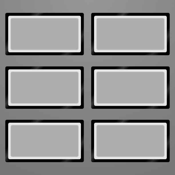 一套现实的黑白相框与空白空白的空间，地方。矢量插图，孤立的背景。灰色的墙美术馆。用于展示、文字、图片、室内装饰、设计对象图片下载