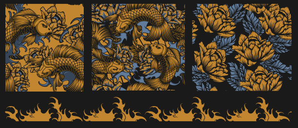 一套日本主题的彩色图案图片下载