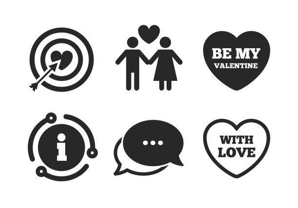 情人节爱情偶像。瞄准目标，用心瞄准。向量图片下载