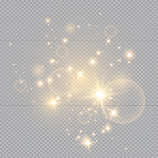 金色的火焰在透明的背景上，图片下载