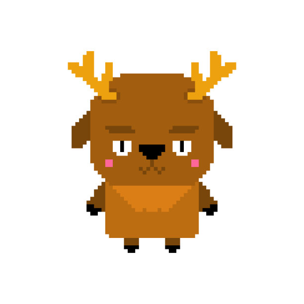 圣鹿像素艺术。8位圣诞。像素化的新年图片下载