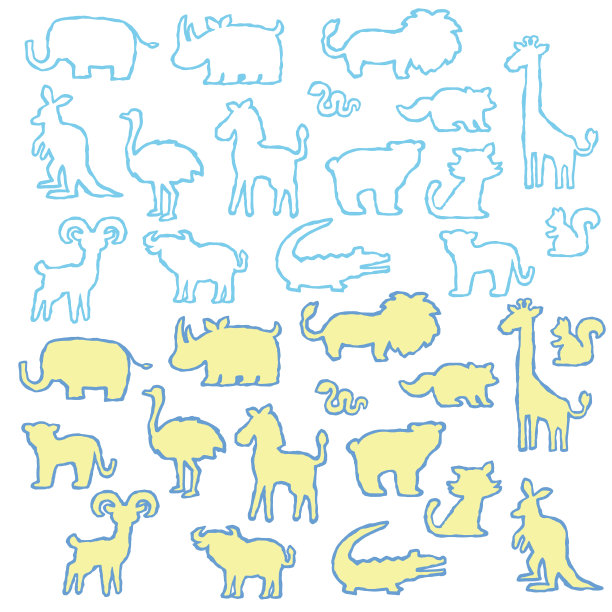 各种动物的矢量插图材料，图片下载