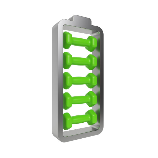 体育的概念。电池图标在一个孤立的背景。三维渲染图片下载