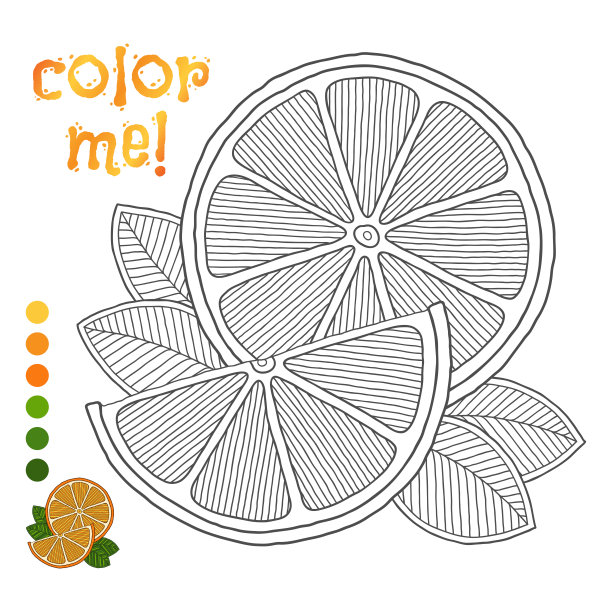 涂色书页儿童与橙色的轮廓图片下载