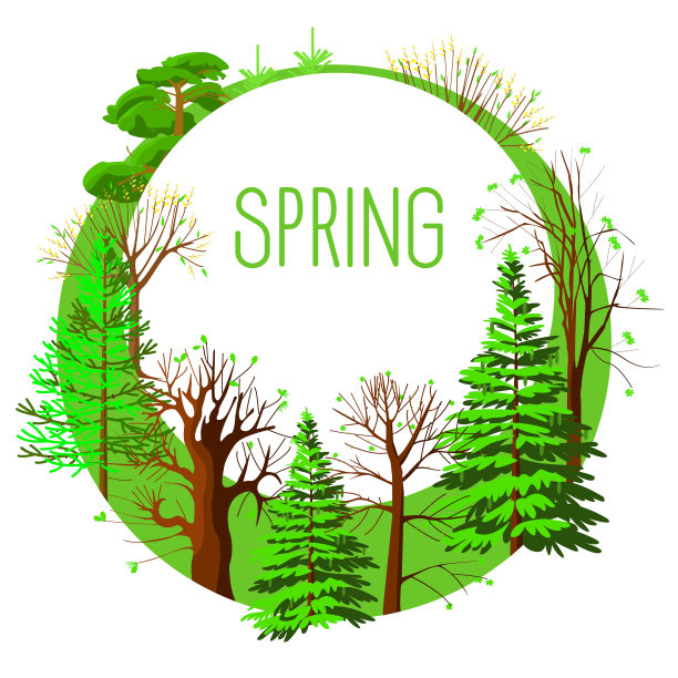 来自春天树木的节日卡片图片下载