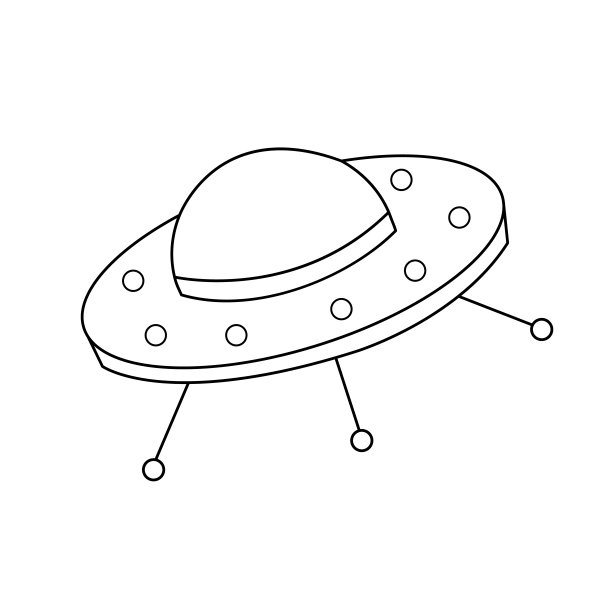 飞碟抽象元素矢量图。简单的标志和符号收集图标为网站，网页设计，移动应用程序在深蓝色的背景。图片下载