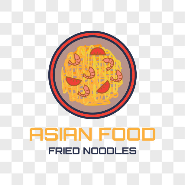 亚洲食品标志孤立在透明的背景图片下载