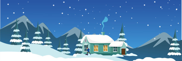 村舍外部平面插图图片下载