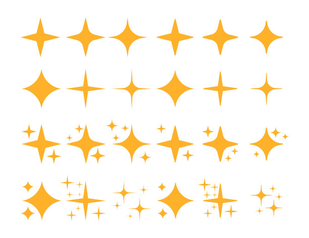 闪烁的星星孤立在白色的背景上。矢量插图。图片下载