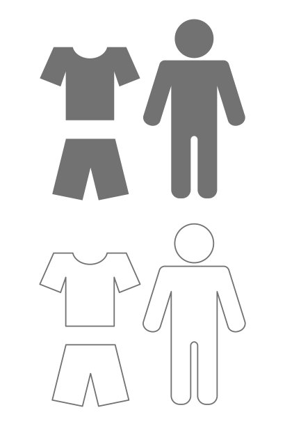 人t恤和短裤图标图片下载