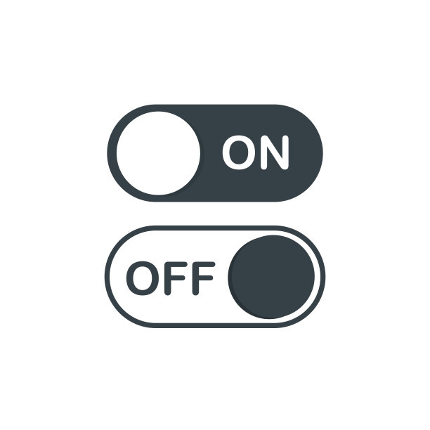 平面图标开和关切换开关按钮矢量格式图片下载