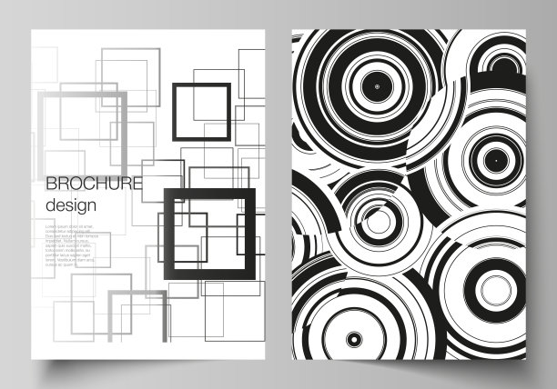 矢量布局A4格式现代封面模型设计模板的小册子，杂志，传单，小册子，报告。新潮的几何抽象背景在极简主义的平面风格与动态构成图片下载