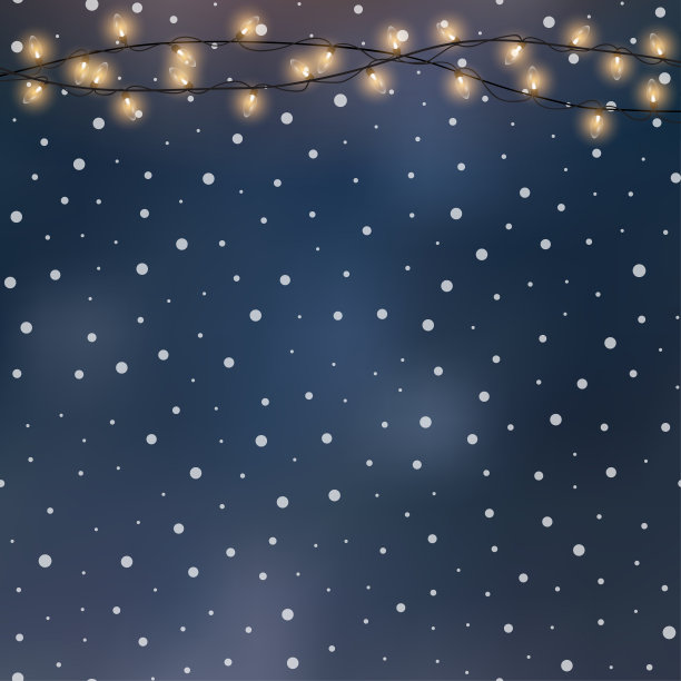 抽象的散景背景与圣诞灯。向量图片下载