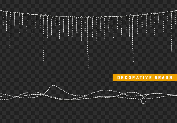 串珠现实孤立。装饰设计元素珠素材图片