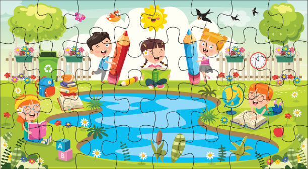 益智游戏插图儿童-准备出版图片下载