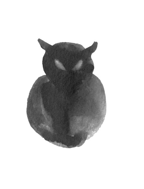 水彩黑墨猫头鹰图片下载