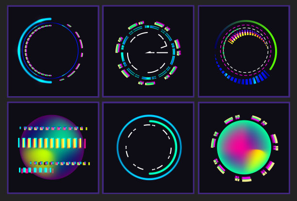 Glitched Oval的框架设计集。图片下载