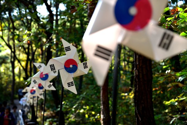 韩国国旗国旗风车图片下载