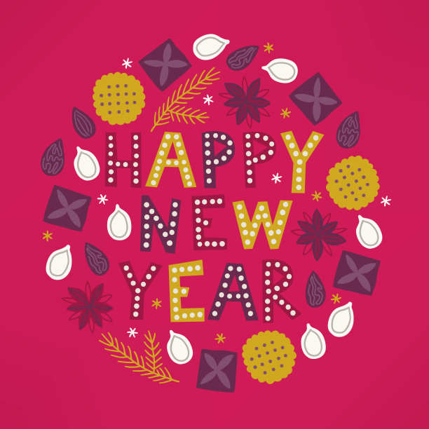 有饼干、雪花、八角、巧克力片、杏仁的圣诞贺卡图片下载