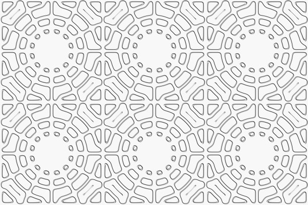 抽象几何3D白色背景。无缝模式。绘制插图。图片下载