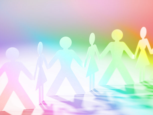 纸棍人物手牵着手图片下载