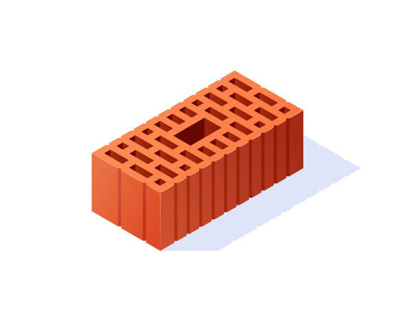 砖等距图标在平面风格，矢量图片下载