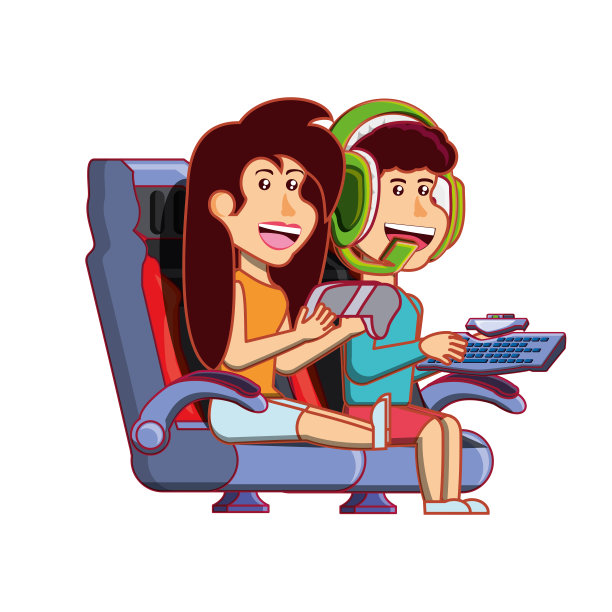 一对年轻夫妇在玩电子游戏图片下载