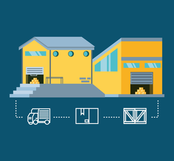 仓库建筑与交付箱图片下载