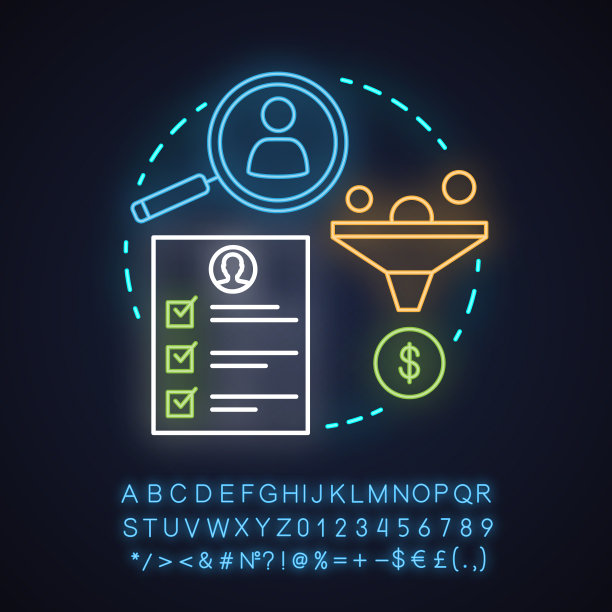 霓虹灯概念图标转化率图片下载