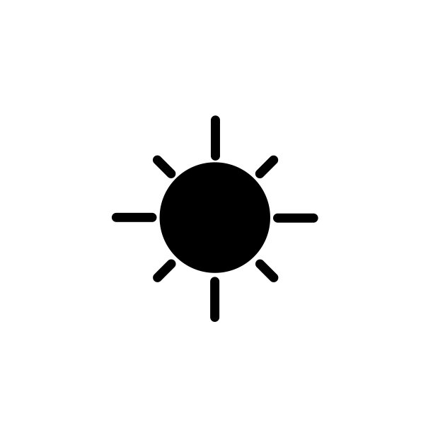 黑色和白色抽象太阳图标在孤立的背景，矢量插图图片下载